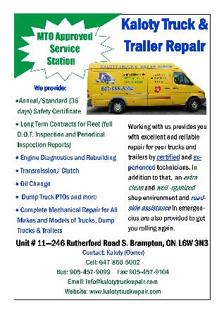 Kaloty Truck and Trailer Repair Kaloty Truck And Trailer Repair Brampton (647)866-5002